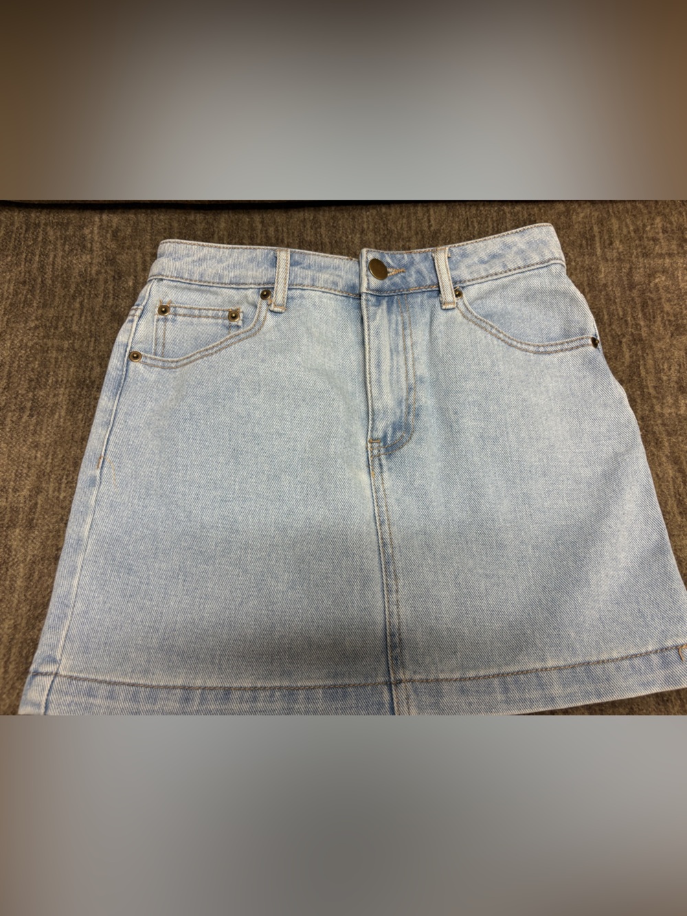 Forever 21 Light Blue High-Rise Denim Skirt SZ S